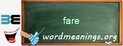 WordMeaning blackboard for fare